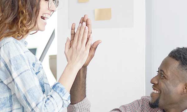 Colleagues High Five